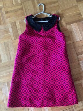Laundry by Shelli Segal Patterned Shift Dress Peter Pan Collar Girls Size 10